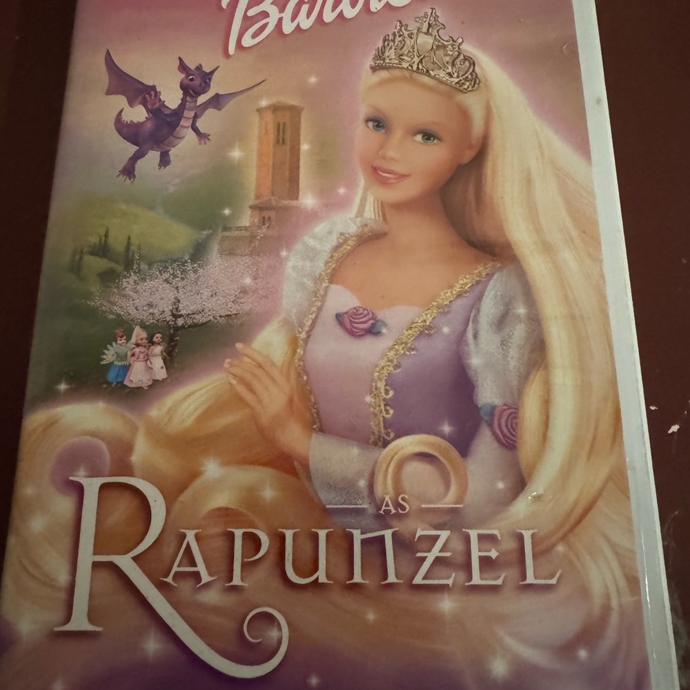 Barbie Rapunzel DVD with Purple and Pink Cover